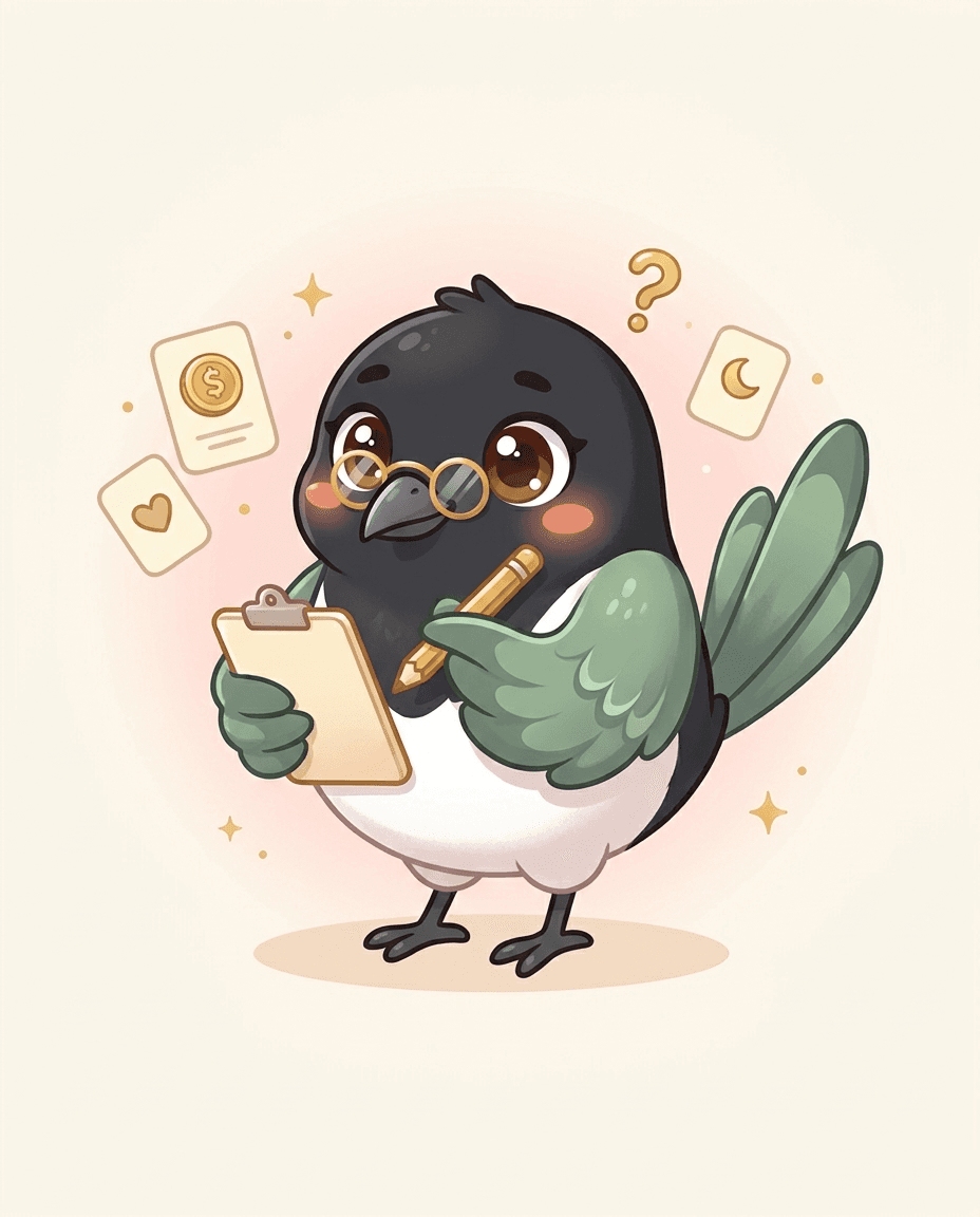 Bijou with a clipboard